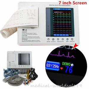 7&#039;&#039;Big Screen 12-lead 3-channel Electrocardiograph ECG/EKG Machine Printer Paper