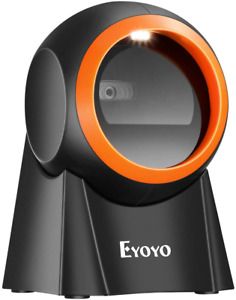 Eyoyo Hands-Free 1D 2D Desktop Barcode Scanner, QR Barcode Reader Support Screen