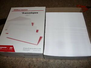PARTIALLY USED Office Depot #9 envelopes 500 count 3 7/8 inch by 8 7/8 inch
