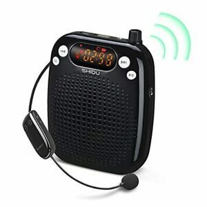 Voice Amplifier with UHF Wireless Microphone Headset, Voice Amplifier Black