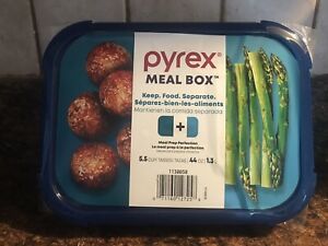 Pyrex Meal Box | Glass with Separate Compartments 5.5 cup | NEW
