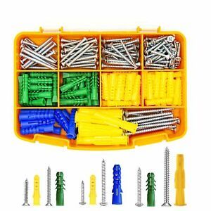 Drywall Anchors with Wall Screws - Wall Anchors and Screw Kit - Set of 260 Pc...