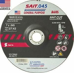 United Abrasives-SAIT 22053 A60S General Purpose Cut-Off Wheels Type 27/Type ...