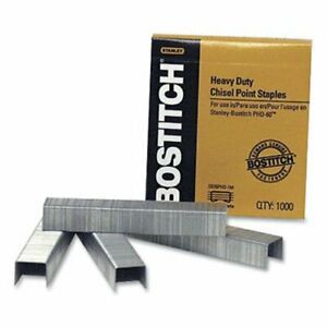 Bostitch Heavy-Duty Staples, 0.41&#034; Leg, 0.5&#034; Crown, Steel, 1,000/Box (BOS488679)