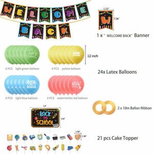 Home Decor Ribbon Party Supplies Cake Topper Welcome Back Balloon Kit Backdrop