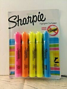 Sharpie Highlighter Markers Smear Guard Assorted Colors 5 Pack