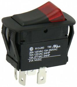 Rocker Switches, On Off Circut Function, DPST, 15/10 amps at 125/250 VAC,