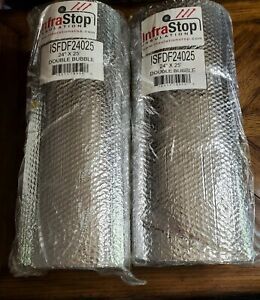 infrastop 24&#034; x 25&#039; double bubble reflective foil insulation LOT OF 2