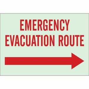 BRADY 90950 Emergency Exit Sign, English, 10&#034; W, 7&#034; H, Plastic, White
