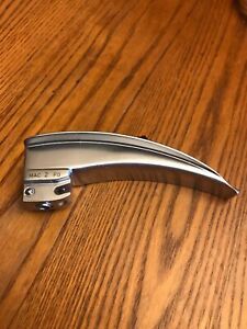 Heine Fiber Optic Laryngoscope Blade Stainless MAC. 2 FO Good Used Shape!