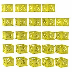 Storex Mini Storage Crate 9 x 7-3/4 x 6 Inches School Yellow 24-Pack 61492U24C
