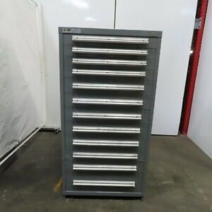 Stanley Vidmar 13-Drawer Industrial Parts Tool Storage Shop Cabinet 30&#034;x28&#034;x59&#034;