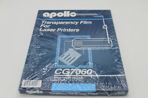 Apollo Laser Jet Printer and Copier Transparency Film 50 Sheets CG7060 Sealed