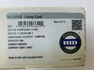 Brand New 100x HID 2100PGGAN iClass Cards