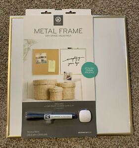 U Brands Metal Frame Dry Erase Board Value Pack 14in x 14in with Accessories NEW