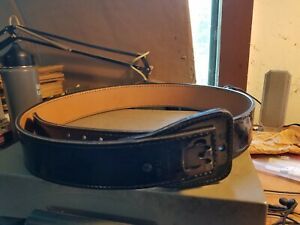 Vintage MIXSON 71 44 Black Leather Belt 54&#034; Total Length