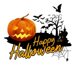 Sublimation Heat Transfer Halloween Design 5 Pumpkin Jack Lantern Haunted House