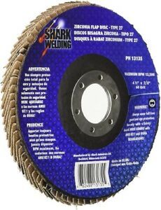 45881 4.5-Inch by 0.875-Inch Zirconia Flap Disc with Type 27, Grit-60, 10-Pack