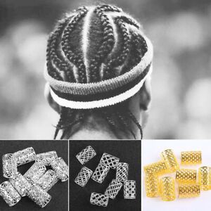 10pcs Buckle Hair Extension Ring Dreadlock Cuff Wig Decorative Hollow Out Beads