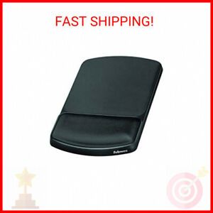 Fellowes Gel Wrist Rest and Mouse Pad, Graphite/Platinum (91741)