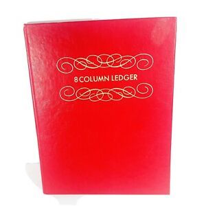 New Vintage Woolworth Ledger Book Eight Columns Record Journal Red Accounting