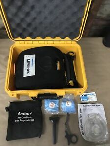 PHYSIO CONTROL LIFEPAK CR PLUS AED DEFIBRILLATOR WITH PELICAN CASE 2 EXTRA PADS