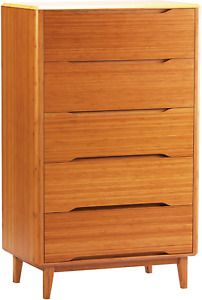 GREENINGTON LLC Currant 5-Drawer Bamboo Chest, Caramelized