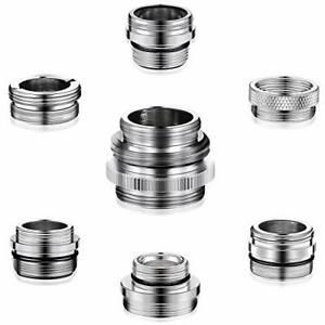 Brass Aerator Adapter Set, 7 Pieces Faucet Adapter Kit Brass Male and Female