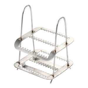Microscope Slides Rack 26 Positions Stainless Steel Staining Rack Silver Tone