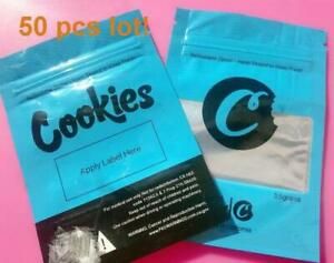 50 PCS LOT COOKIE BAGS CLASSIC 3.5G food storage MYLAR RESEALABLE ZIP TOP LOCK