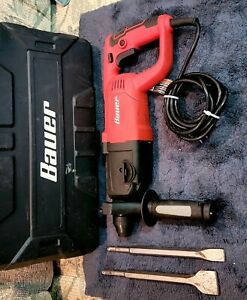Bauer 1 Inch SDS Variable Speed Pro Corded Rotary Hammer Drill Kit Model 1642E-B