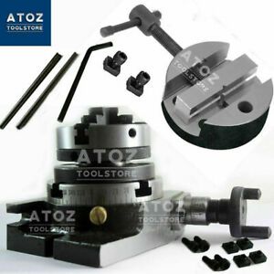 Rotary Table 3&#034; 80mm HV + 65mm 3 jaw self centering chuck + Round Vice 80mm Atoz