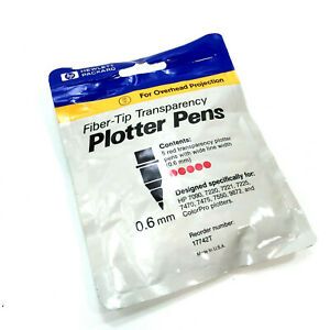 HP Fiber-Tip Transparency Plotter Pens 5-Pack .6mm Red # 17742T For Overhead
