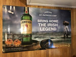 Jameson Irish Whiskey 5 By 3 Ft vinyl banner with grommets and string