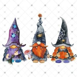 Halloween Gnomes Sublimation Transfer, Ready to Press, Witch, Halloween