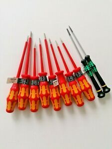 Lot of  10 Wera Screwdriver VDE 1000v Insulated Slotted
