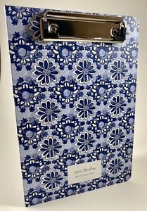 VERA BRADLEY Miniature CLIPBOARD FOLIO Interior Pocket Notepad Silver Accent NEW