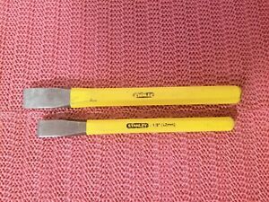 2 STANLEY HEAVY DUTY COLD CHISELS 1/2&#034; AND 5/8&#034;