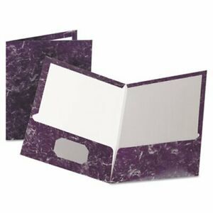 Oxford Marble High-Gloss Laminated Paper Portfolio, Purple (OXF51626)
