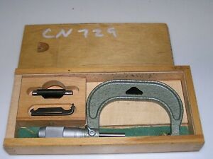 Fowler 2&#034;-3&#034; by .001&#034; Outside Diameter Micrometer 72-232-003 w/Wood Case