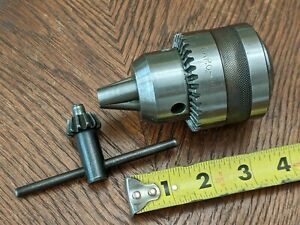 Continental drill chuck with key (0-5/8&#034; JT3) Good