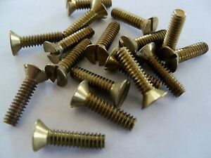 Brass Machine Screws - Slotted Flat Head - #10-24 x 3/4&#034; - Course Thread Bolts