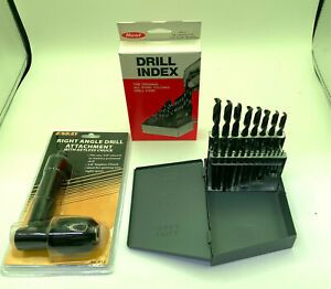 Bundle Enkay Drill chuck 90 degree 425 &amp; 21 PC Drill Set 1/16 to 3/8 Huot Case