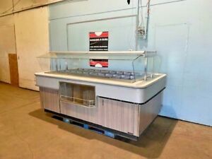 &#034;AMTEKCO&#034; COMMERCIAL HIGH-END LIGHTED FULL-SERVICE COLD FOOD SALAD BUFFET ISLAND