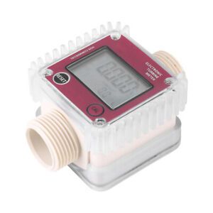 1PC K24 Digital Oil Fuel Flow Meter Gauge For Chemicals Liquid Water Flow Meter
