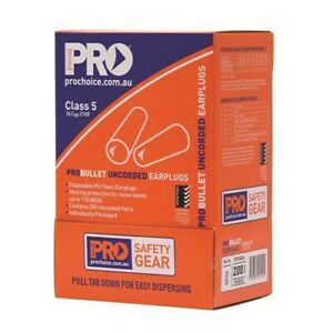 PROBULLET DISPOSABLE UNCORDED EARPLUGS UNCORDED 200 PACK- PRO CHOICE 110 DB(A)