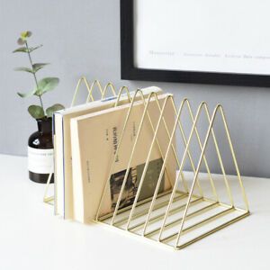 Chic Rose Gold Wire Book Magazine Display Rack, Desktop Bookshelf Bookrack