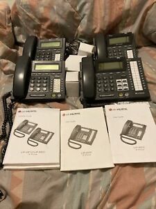 3 LG NORTEL IP PHONES LIP6812D &amp; 1 LIP6830D Used LIP-6830 LIP-6812 books&amp;cords