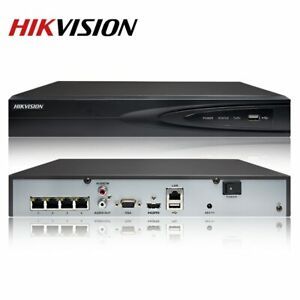 Hikvision DS-7604NI-K1/4P Embedded Plug &amp; Play 4K NVR Recorder 8MP