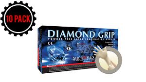 Microflex MF-300-M Diamond Grip Textured Exam Gloves PF Latex 10 Boxes - 1 Case